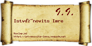 Istvánovits Imre névjegykártya